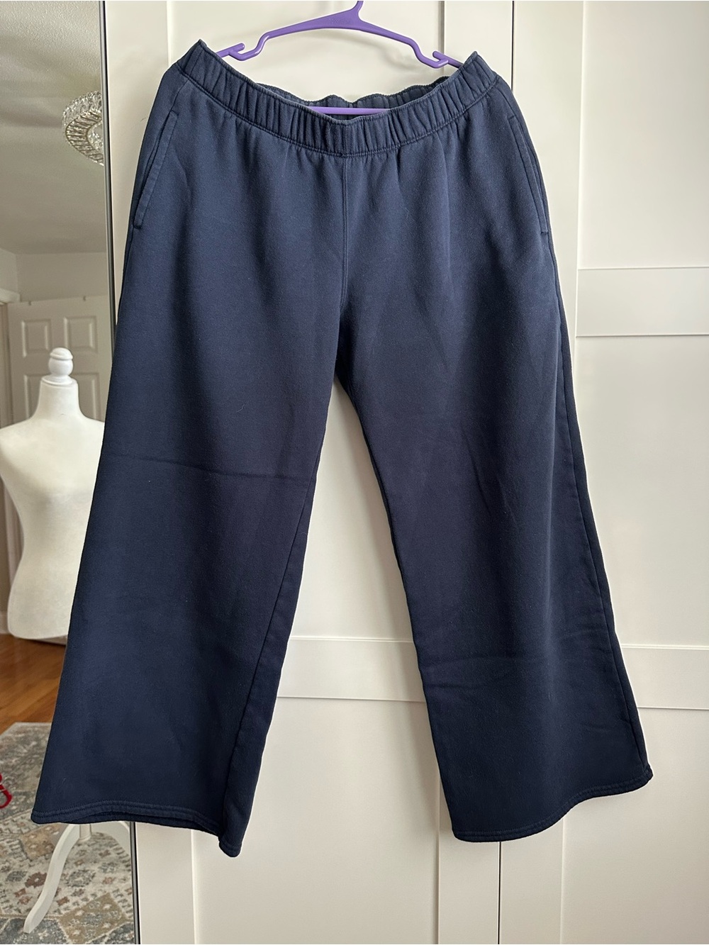 Hollister Navy Wide-Leg Sweatpants